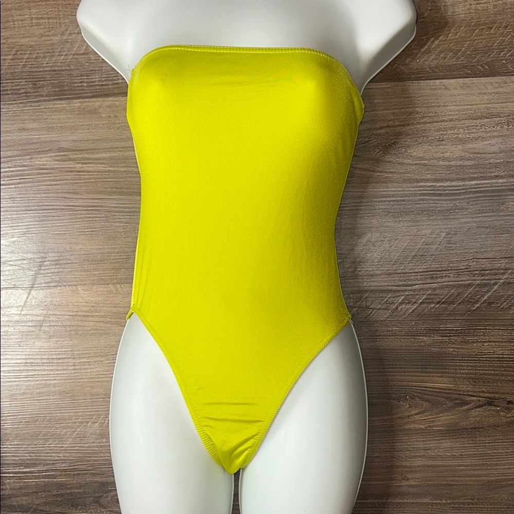 PrettyLittleThing Lime Green One Piece Swimsuit
